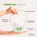 Wonder Vegan Label - Ceramide Mochi Toner Pad Antiedad + Ácido Hialurónico