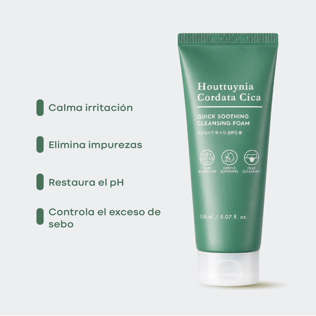 Espuma limpiadora hipoalergénica calmante Cica de Eoseong Cho Poros y exceso de sebo
