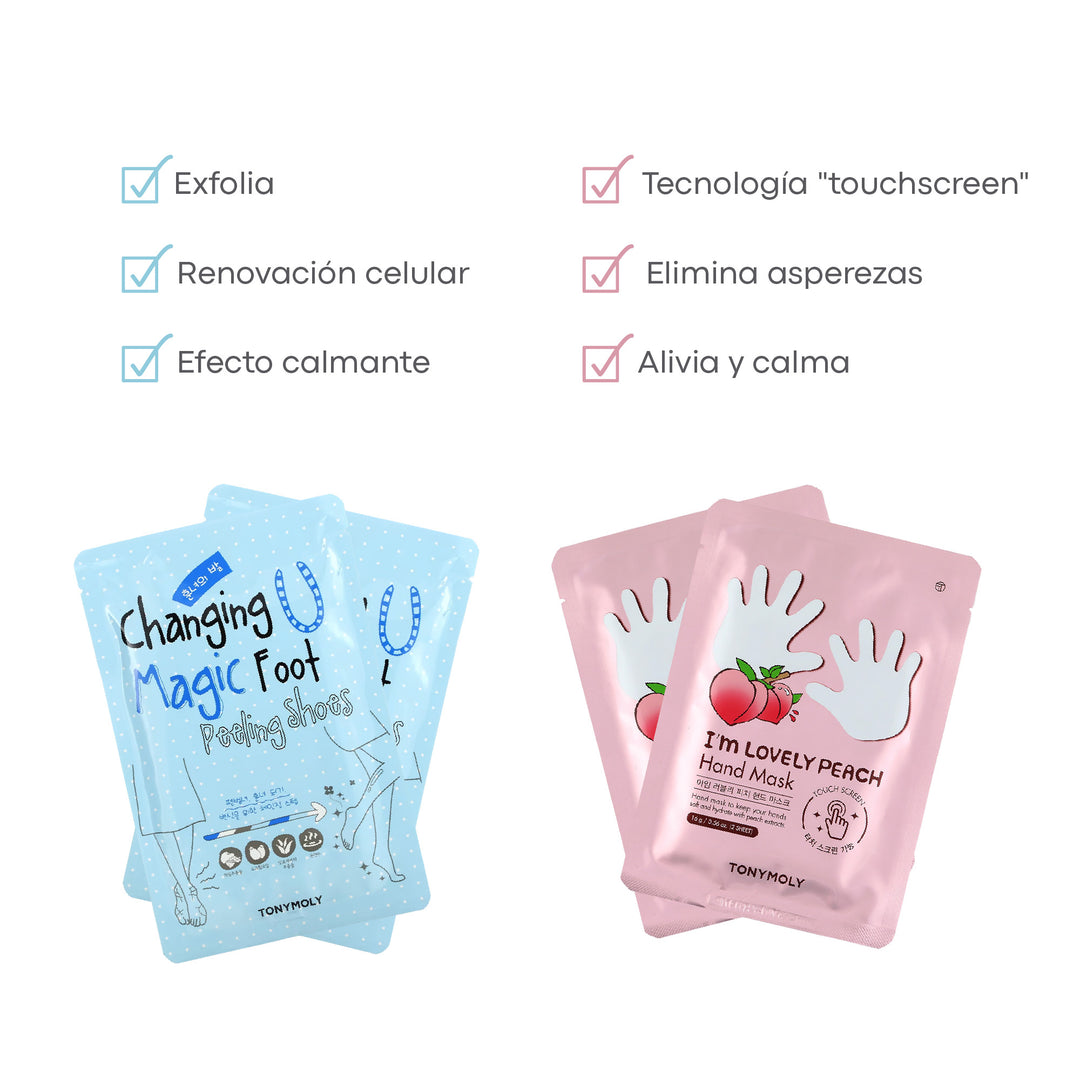 Pack exfoliante cara manos y pies