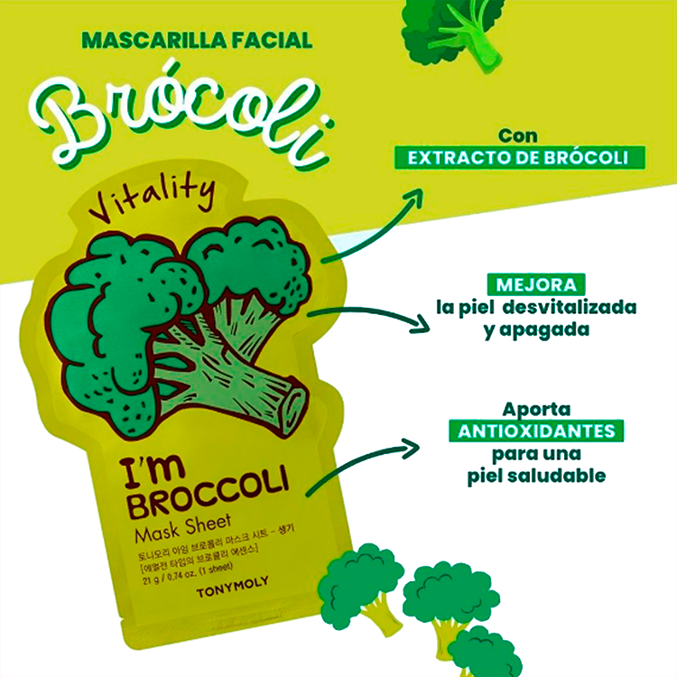 Im broccoli mask sheet vitality pack 3