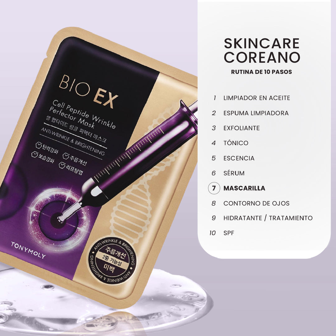 MASCARILLA FACIAL ANTIARRUGAS BIO EX CELL PEPTIDE SET 10 PZ