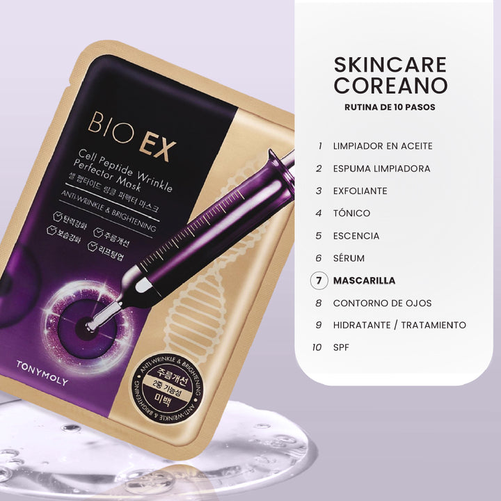 MASCARILLA FACIAL ANTIARRUGAS BIO EX CELL PEPTIDE SET 10 PZ