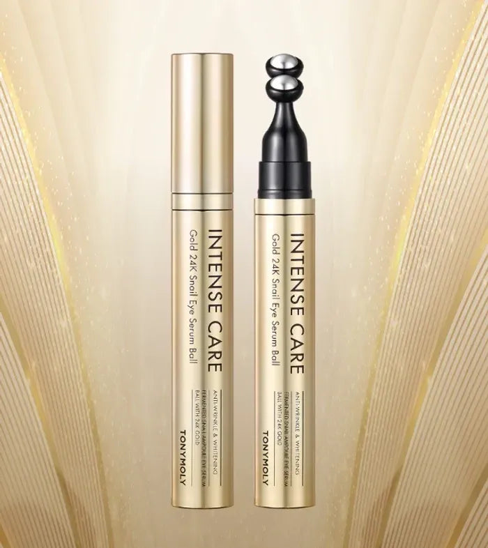 Rodillo Doble para contorno de ojos extracto de caracol oro de 24k