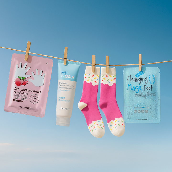 Pack exfoliante cara manos y pies + ice socks de regalo