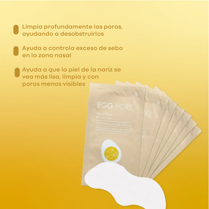 Parche de nariz para puntos negros caja con 7 pzas - Egg Pore