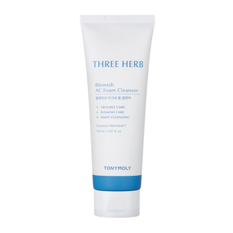 Three Herb - Espuma limpiadora dermatológica anti acné