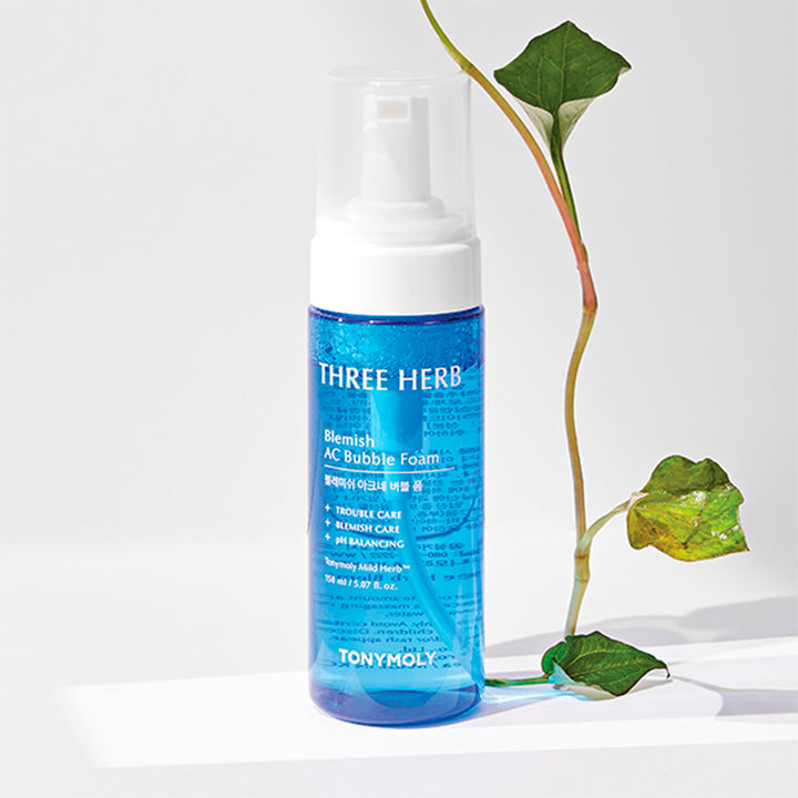 Burbuja limpiadora dermatológica anti acné - Three Herb